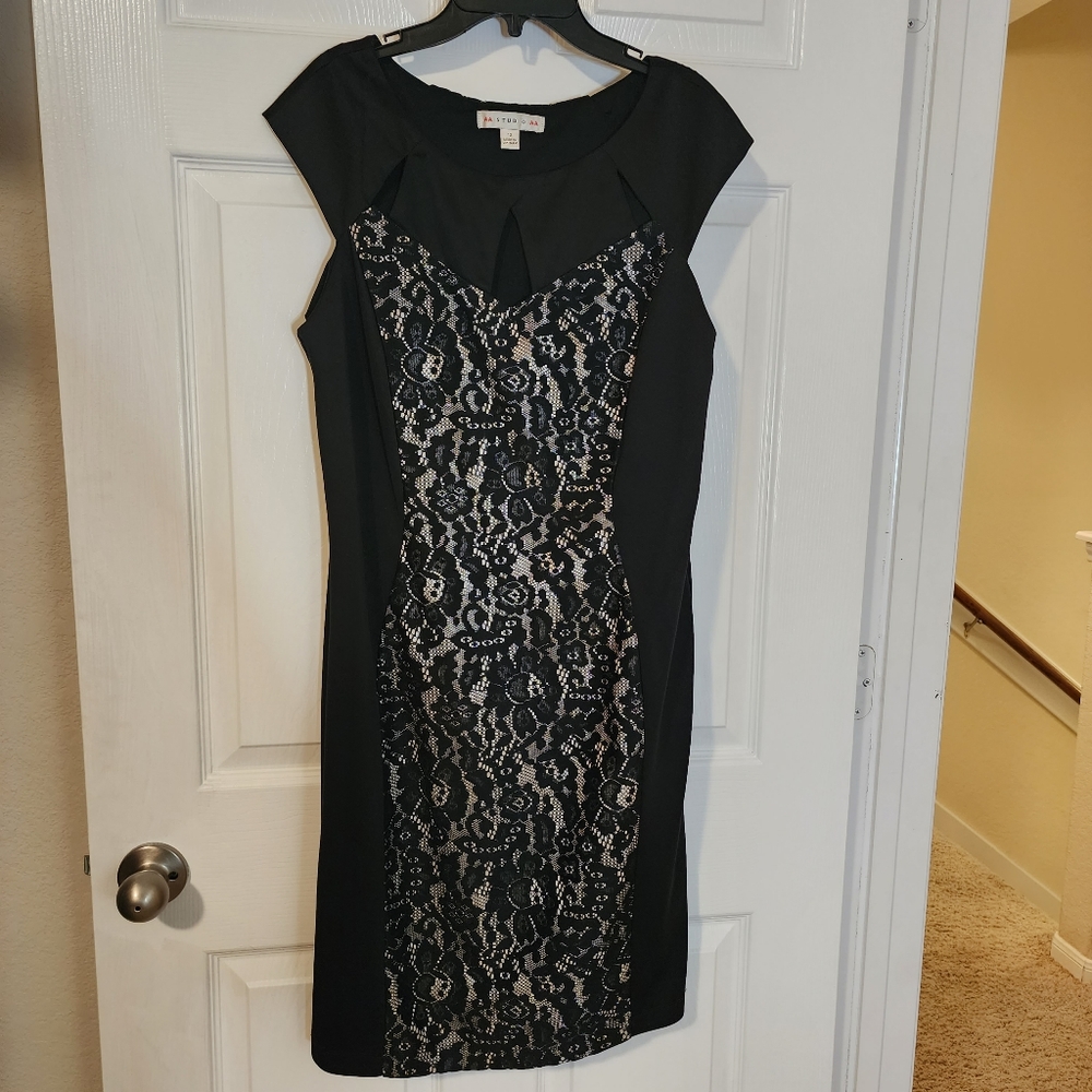 Black Dress with Lace Center